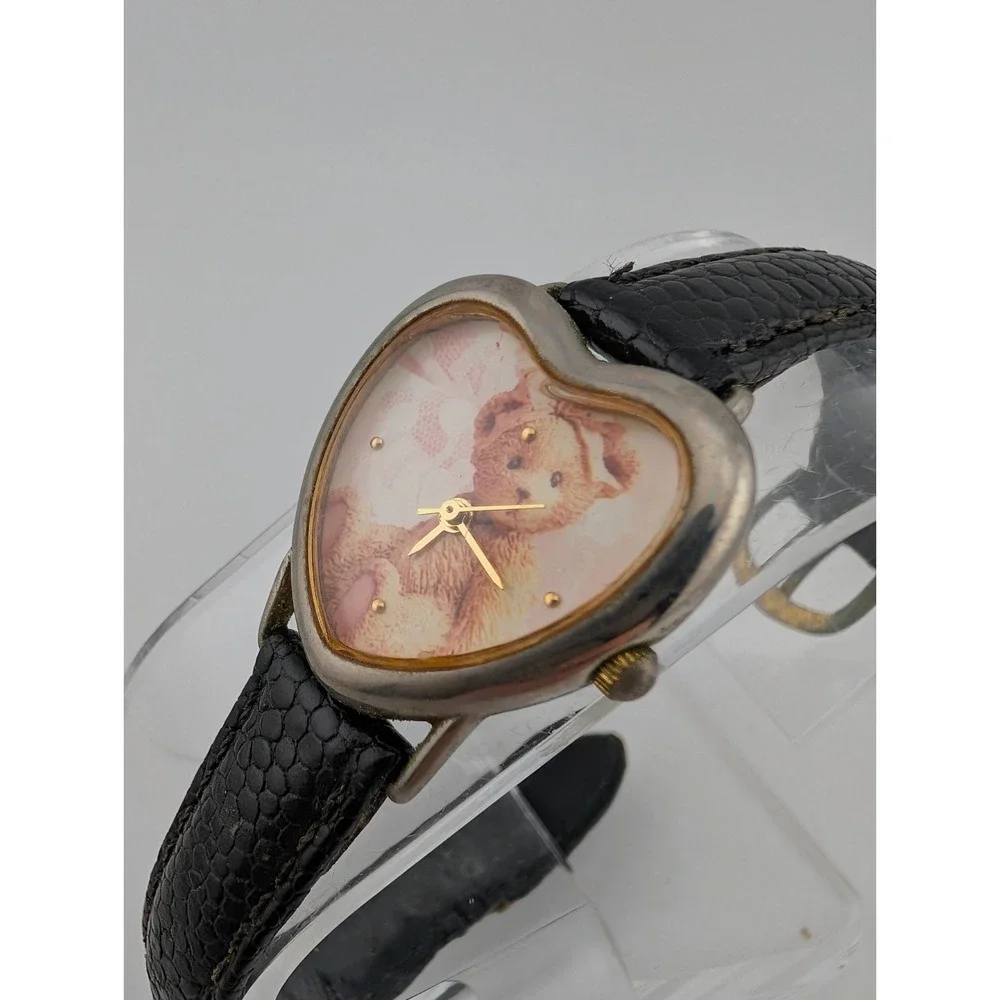 Valdawn‎ Enesco Cherished Teddies Heart Shaped Watch Leather Band- New Battery